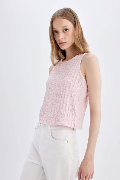 DeFacto Κανονική εφαρμογή με στρογγυλή λαιμόκοψη Basic Straight Wrap Tank Top C9030ax24sm