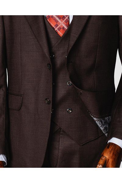echol Ech.2359 Self-Patterned Vest Suit