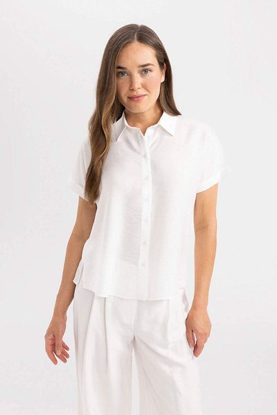 DeFacto White Regular Fit Short Sleeve Shirt C9621AX24SM