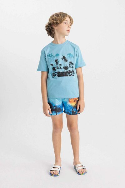 DeFacto Boy - Palm Tree Patterned Swim Shorts C3598A824HS