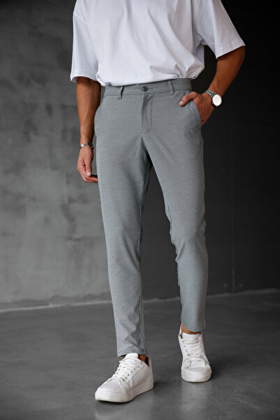 MODAMESTO Чоловічі брюки Slim Fit темно-сірі з льону