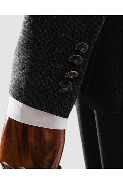 echol Ech. 513 Pinstripe Double Breasted Suit