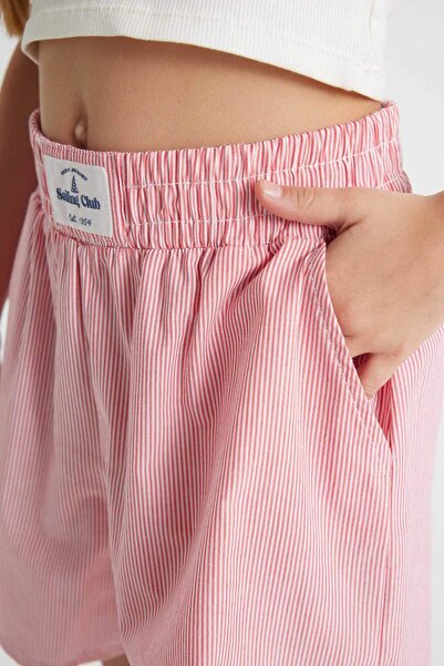 DeFacto Dívčí bavlněné pruhované šortky C9299A824SM