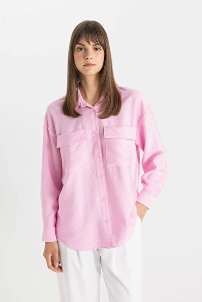 DeFacto Relax Fit Uzun Kollu Tesettür Gömlek Tunik C8671AX24SM