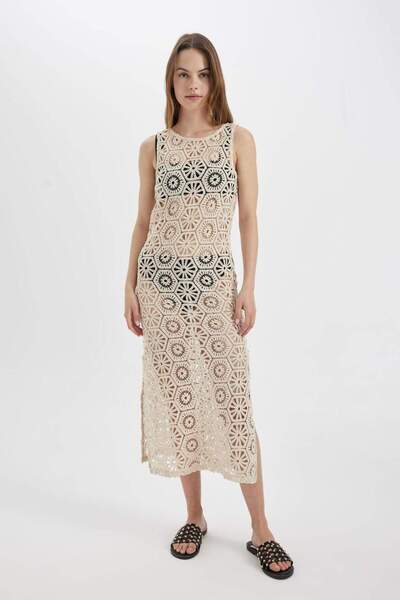 DeFacto Dantel Kolsuz Plaj Elbisesi-Fall in Love A0239AX24SM
