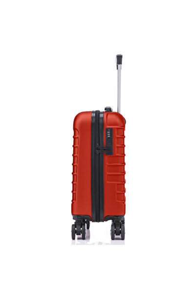 Quasar & Co. Line cabin trolley, 40x30x20cm, hand luggage trolley, cabin suitcase 4 wheels 360°, lock, ABS, Red