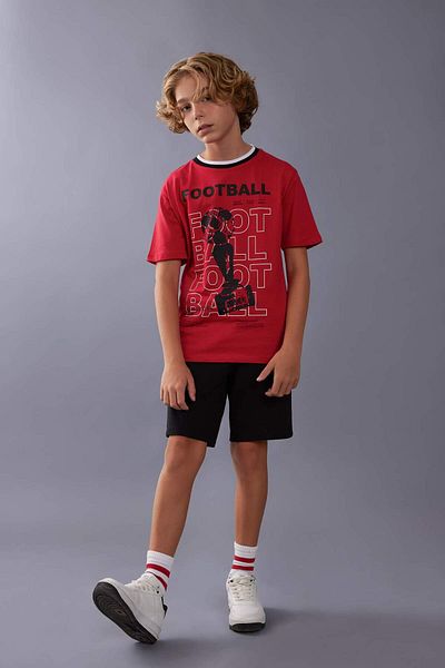 DeFacto Boy's Short Sleeve Printed T-Shirt - Crew Neck C6500A824HS