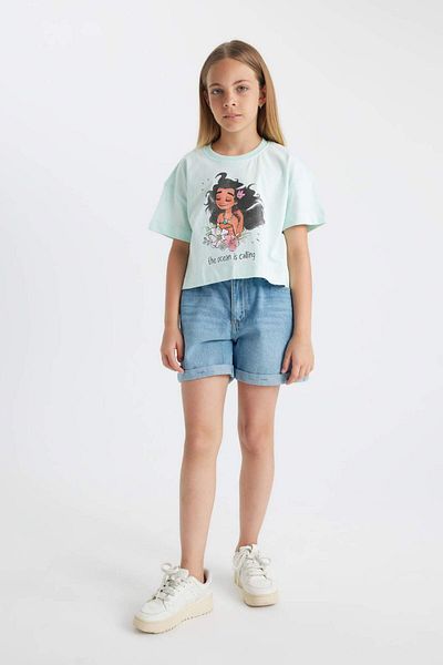 DeFacto Girls' Disney Princess Crew Neck Short Sleeve T-Shirt C5946A824Hs