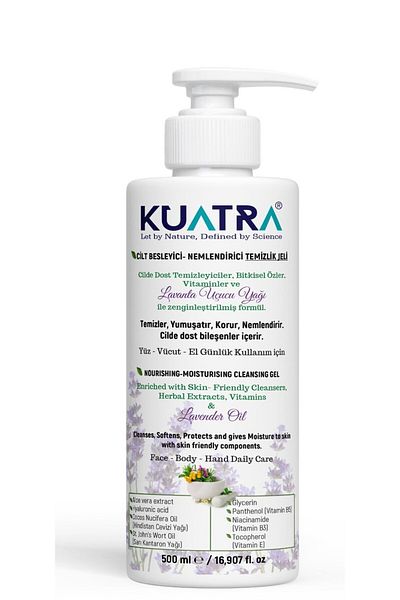 KUATRA Moisturizing Nourishing Cleansing Gel 500ml (Containing Medical Lavender Essential Oil)