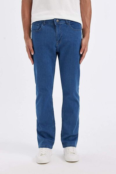 DeFacto High Waist Wide Leg Diago Jean Trousers - Comfort Fit D2403AX24SM