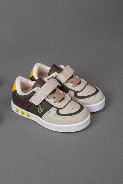 Vicco Sam Model Lighted Baby Boy and Kids Sneakers Khaki Sneakers