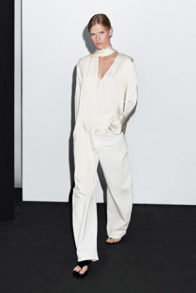 Massimo Dutti Pamuklu barrel fit jean