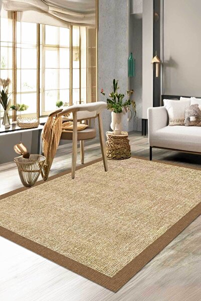 Decomia Home Covor digital anti-alunecare, lavabil, cu aspect de sisal, pentru sufragerie, covor de bucătărie, covor pentru cărare, covor pentru balcon, decor pentru casă