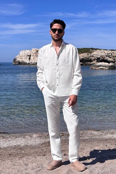 inpool Men'S, Modal, Old Money Culture, Regular Fit, Hi-Quality Shirt-Pants Suit G15-304