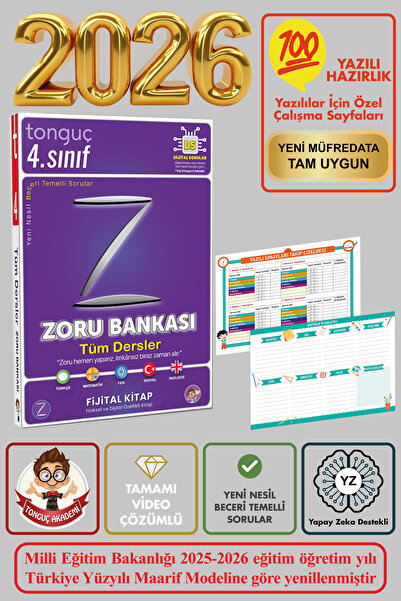 Tonguç Yayınları 4. Sınıf Yeni Nesil Tüm Dersler Zoru Bankası Soru Bankası