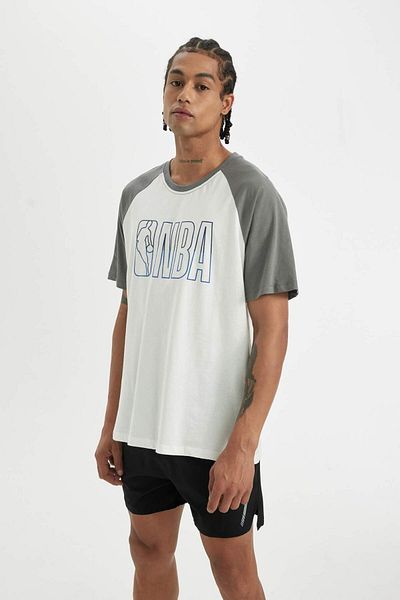 DeFacto DeFactoFit NBA Wordmark Боксерска блуза с къс ръкав и велосипедна яка B9904AX24SM