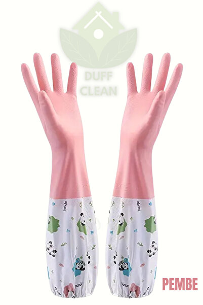 DUFF CLEAN Standart L Beden Sıcak Bulaşık Yıkama Eldiven Dayanıklı Su Geçirmez Ev Eldiven Su Toz Dur Temizleme