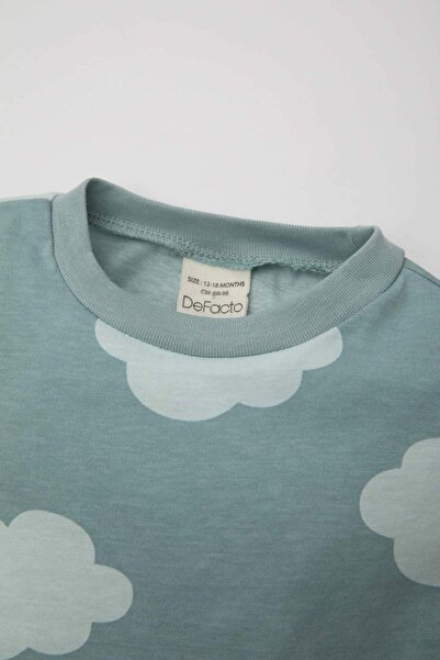 DeFacto Chlapčenská pyžamová súprava z česanej bavlny so vzorom krátky rukáv top elastický pás dlhý spodok C1993A524SM