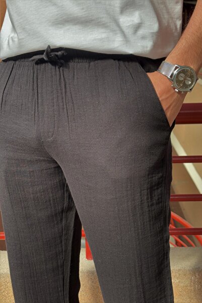 inpool Bel lastikli, bağcıklı, Oversize fit, %100 Pamuklu Müslin dokuma, Yazlık&baharlık Pantolon 295