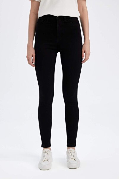 DeFacto Super Skinny Fit High Waist Narrow Leg Basic Straight Jean Pants A581...
