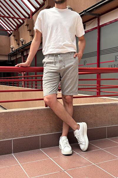 inpool Men'S, Adjustable Waist, Lace-Up, Old Money Culture, Linen Look, Cotton Shorts 299