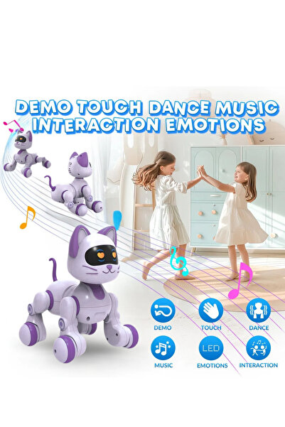 Boratila Toys Uzaktan Kumandalı Şarjlı Çok Fonksiyonlu Eğitici ve Öğretici İnteraktif Akıllı Robot Kedi