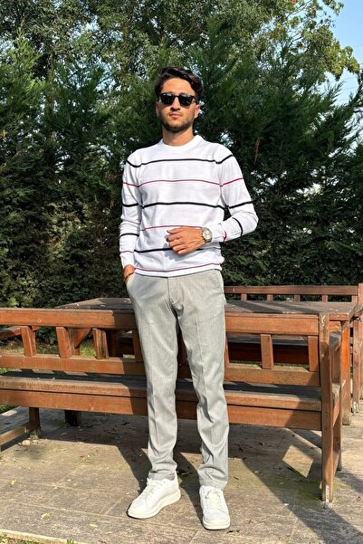 inpool Erkek, Beli lastikli, diagonel kumaş, old money culture, duble paça, regular fit pantolon 24INP291