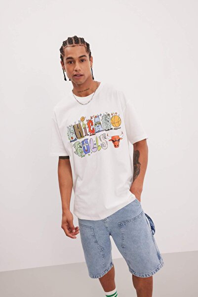 DeFacto Μπλουζάκι DeFactoFit NBA Chicago Bulls με κοντό μανίκι με λαιμόκοψη B9884AX24SM