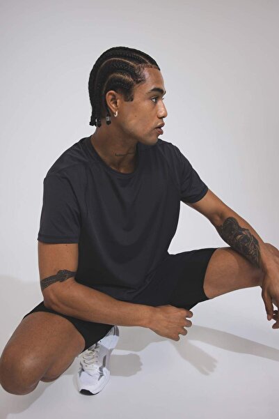 DeFacto Μπλουζάκι DeFactoFit Standard Fit Crew Neck Athlete Heavy υφασμάτινο κοντομάνικο T-shirt C2829AX24SM