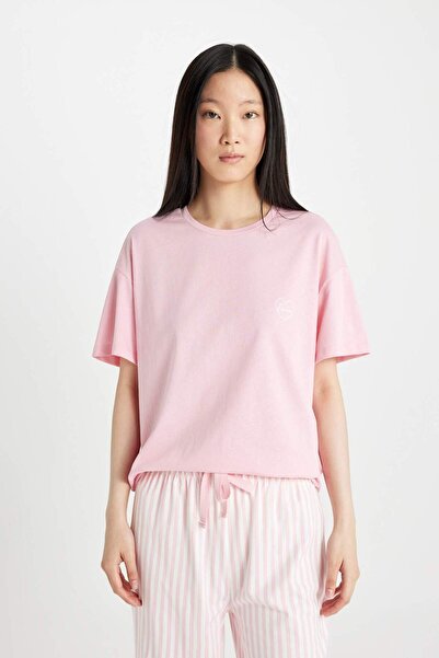 DeFacto Fall in Love Kısa Kollu Kapri Pijama Takım D0952AX24SM