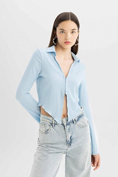 DeFacto Cool Fitted Wraparound μακρυμάνικο πουκάμισο C1889AX24SP