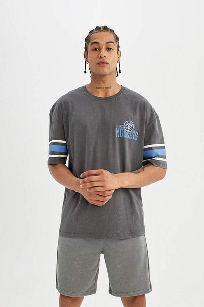 DeFacto Defactofit Nba Denver Nuggets Standard Fit Short Leg Shorts B9902Ax24Sm