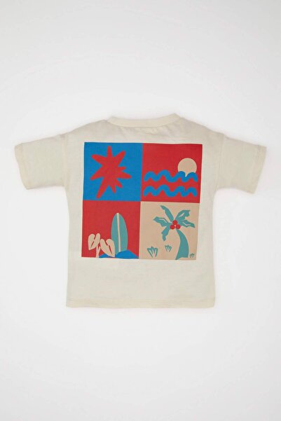 DeFacto Baby Boy Crew Neck Palm Bedrucktes Kurzarm-T-Shirt C9362A524SM