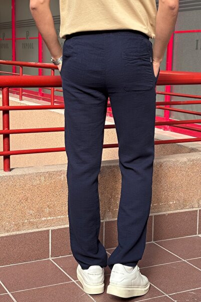 inpool Штани з еластичним поясом і шнурівкою, оверсайз-крій, 100% бавовна, літні та весняні