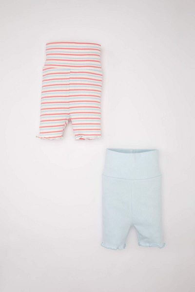 DeFacto Set de 2 pantaloni scurți pentru fetiță, cu dungi, C2548A524SM