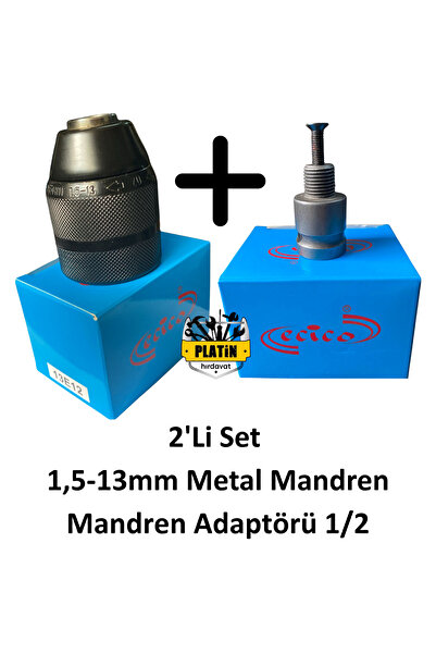 PLATİN HIRDAVAT PHT Metal Mandren Elle Sıkmalı Supra 1,5mm - 13mm + Adaptör 1/2 Çevirici plt28000105