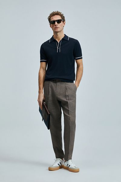 Lufian Dante Men's Cotton Sweater Dark Navy Blue