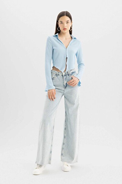 DeFacto Cool Fitted Wraparound μακρυμάνικο πουκάμισο C1889AX24SP