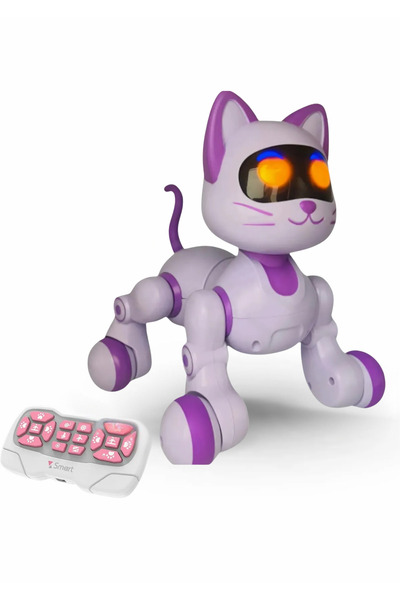 Boratila Toys Uzaktan Kumandalı Şarjlı Çok Fonksiyonlu Eğitici ve Öğretici İnteraktif Akıllı Robot Kedi