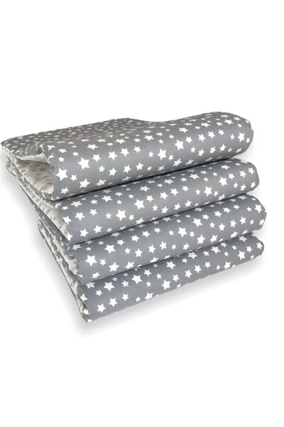 Bebek Özel (4 Pieces) Barrier Gray White Starry For Baby Kids Crib Edge Prote...