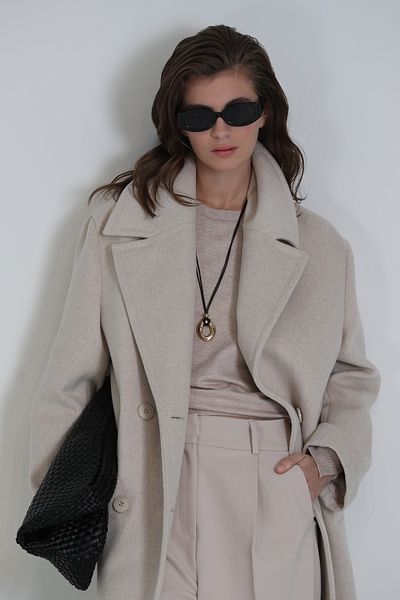 Lufian Beige Women's Coat - Burnıe