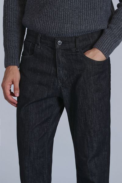 Lufian Leonard Smart Jean - Pantaloni negri slim fit pentru bărbați