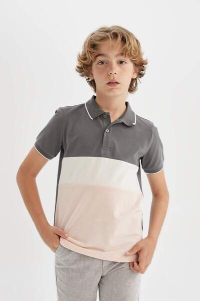 DeFacto Boy's Polo Neck Pique Short Sleeve T-Shirt C2603A824Sm