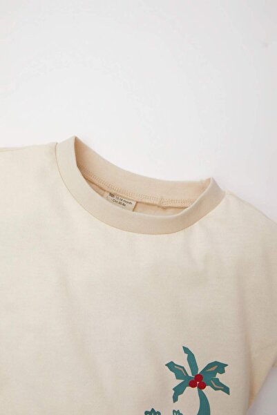 DeFacto Μπλουζάκι με κοντό μανίκι με στάμπα με λαιμόκοψη για αγόρια C9362A524SM