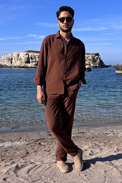 inpool Men'S, Modal, Old Money Culture, Regular Fit, Hi-Quality Shirt-Pants Suit G15-304