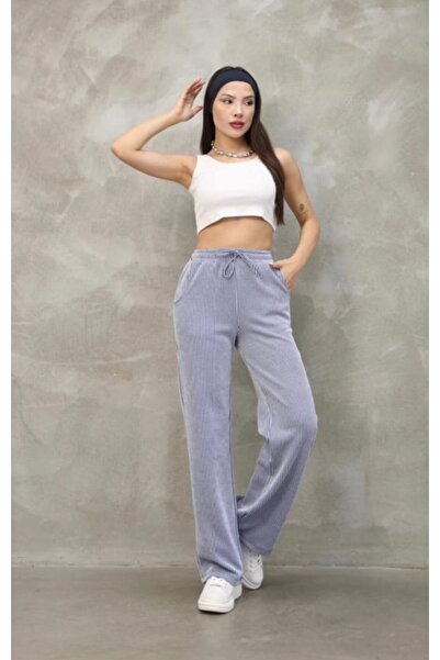 Melff Pantaloni de damă Waterway din țesătură cu picioare largi, cu dungi, cu...