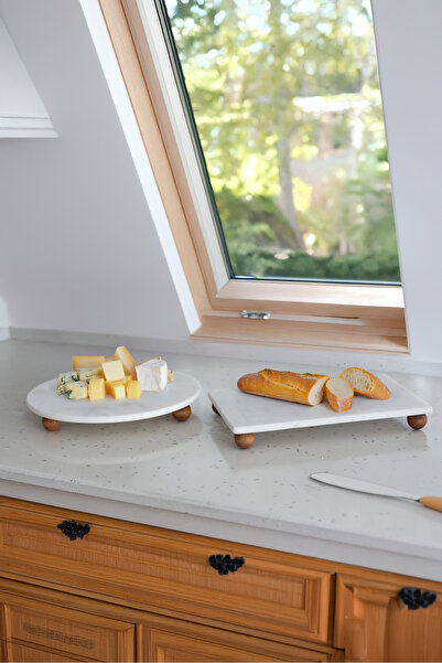 Akayev Marble Set of 2 Rectangular Presentation Plates