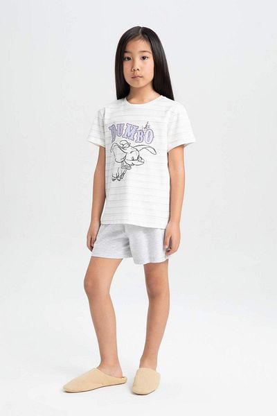 DeFacto Girls Disney Dumbo Pajamas Set Short Sleeve Top Shorts C1966A824Sm