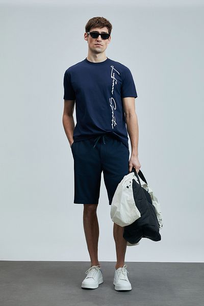 Lufian Modern Graphic T-Shirt - Light Blue