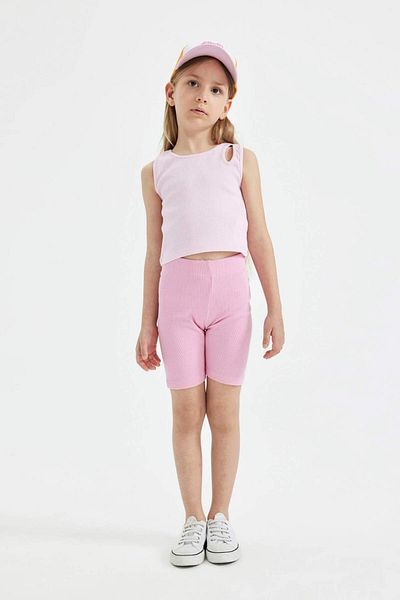 DeFacto Girl's Basic Plain Biker Ribbed Camisole Leggings C6570A824Sm